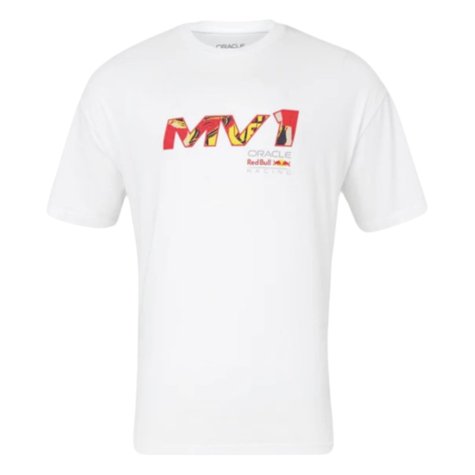 2024 Red Bull Racing Max Verstappen Pop Art Oversized T-Shirt (White)