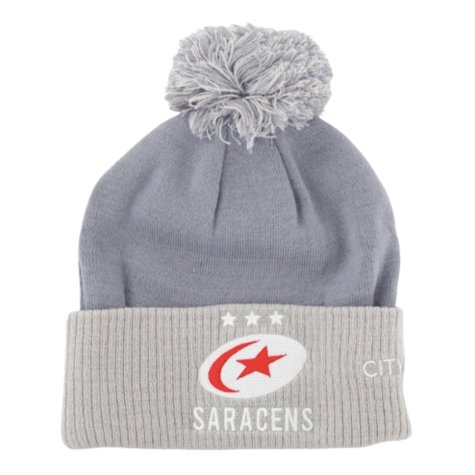 2023-2024 Saracens Rugby Bobble Beanie Hat (Grey)