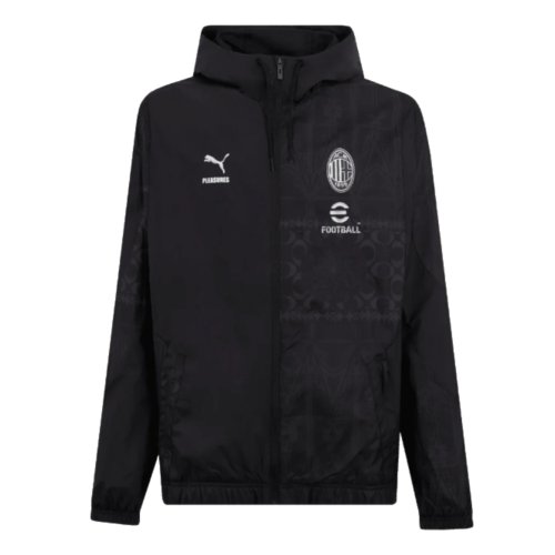 2023-2024 AC Milan x PLEASURES Prematch Jacket (Black)