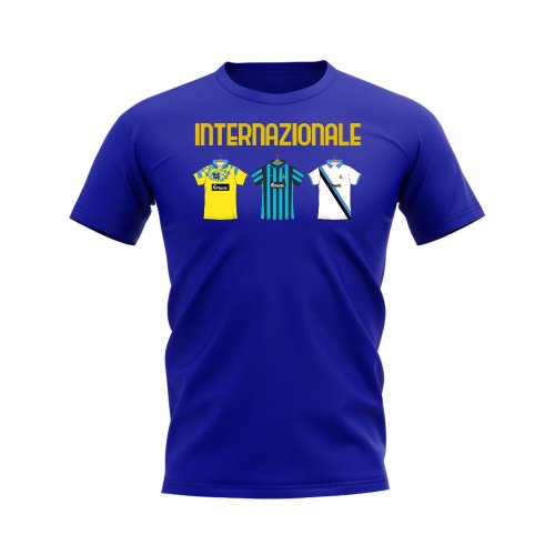 Inter Milan 1993-1994 Retro Shirt T-Shirt -Text (Blue)