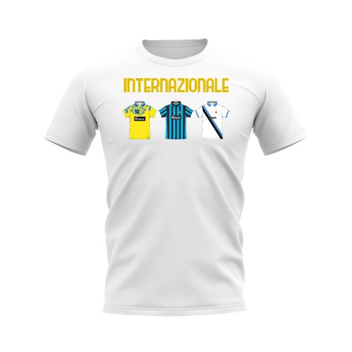 Inter Milan 1993-1994 Retro Shirt T-Shirt -Text (White)