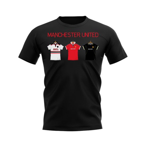 Manchester United 1998-1999 Retro Shirt T-shirt - Text (Black)