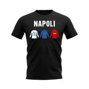 Napoli 1989-1990 Retro Shirt Text T-shirt (Black)