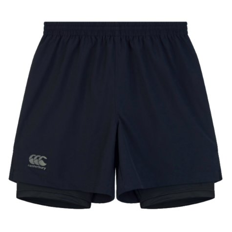 Canterbury Mens Vapordri 2 in 1 Shorts (Black-Grey)