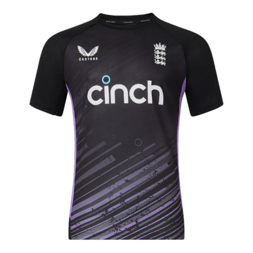 2024 England Cricket Training Short Sleeve Tee (Black)