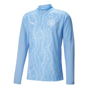 2024-2025 Man City Prematch 1/4 Zip Top (Blue)