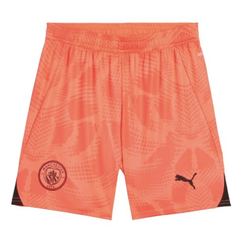 2024-2025 Man City Home Goalkeeper Shorts (Neon Sun) - Kids