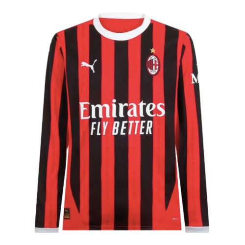 2024-2025 AC Milan Home Long Sleeve Shirt (A. Jimenez 20)