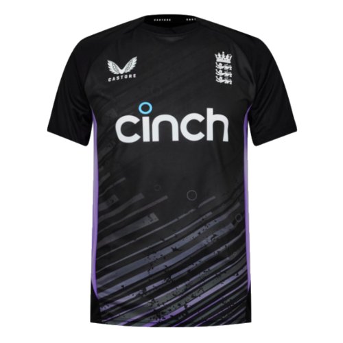 2024-2025 England Cricket Training S/S Tee Black (Kids)