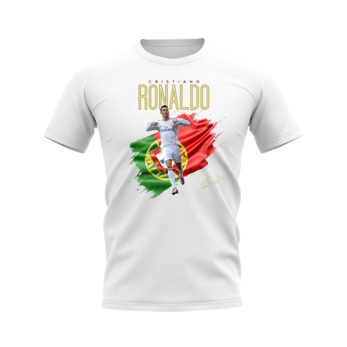 Cristiano Ronaldo Real Madrid and Portugal T-Shirt (White)