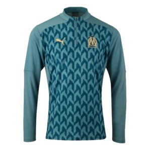 2024-2025 Marseille Prematch 1/4 Zip Top (Bold Blue)