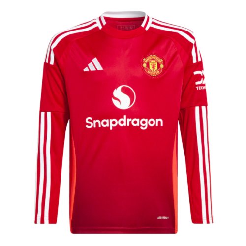 2024-2025 Man Utd Long Sleeve Home Shirt (Kids)