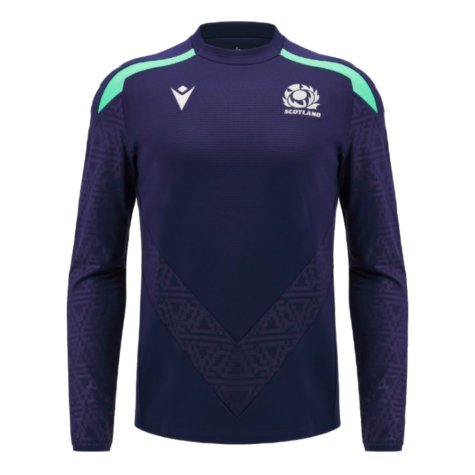 2024-2025 Scotland Rugby Training Round Neck Top (Navy)