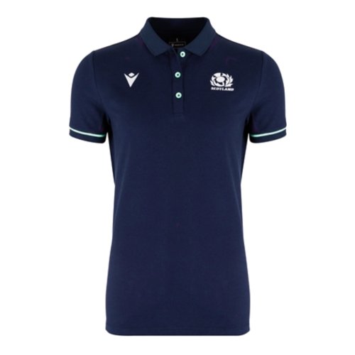 2024-2025 Scotland Rugby Travel Polo Shirt (Navy) - Womens