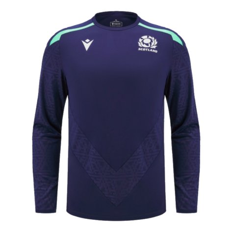 2024-2025 Scotland Rugby LS Training Poly Shirt (Navy)