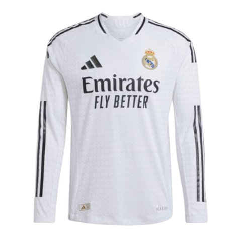 2024-2025 Real Madrid Authentic Long Sleeve Home Shirt