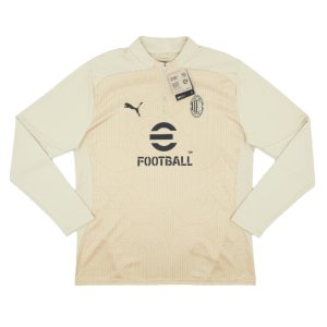 2024-2025 AC Milan Prematch 1/4 Zip Top (Putty)