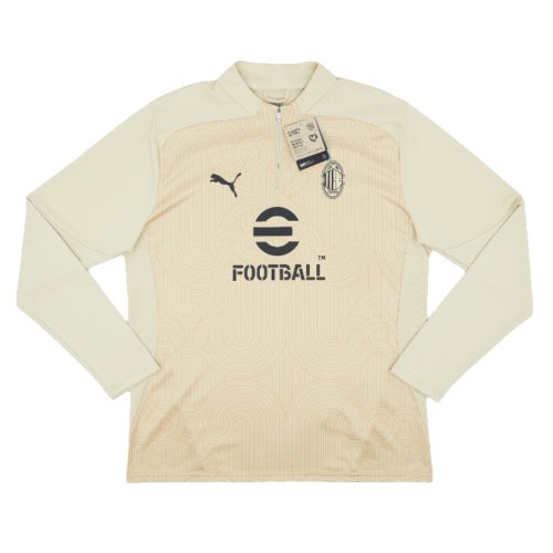 2024-2025 AC Milan Prematch 1/4 Zip Top (Putty)