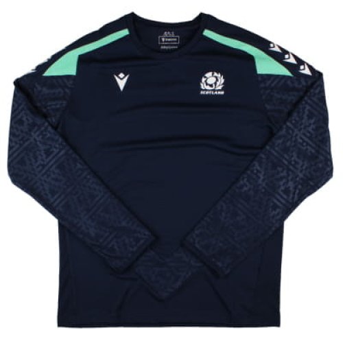 2024-2025 Scotland Rugby LS Training Poly Shirt (Navy) - Kids