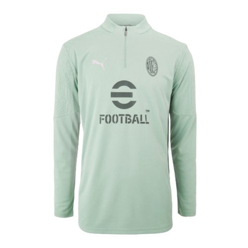 2024-2025 AC Milan Training 1/4 Zip Top (Green Fog)