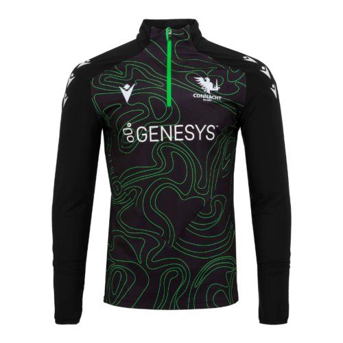 2024-2025 Connacht Rugby Warm Up Quarter Zip Top (Black)