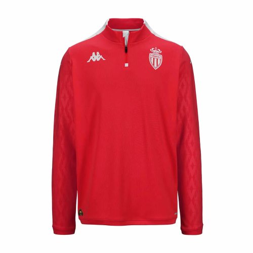 2024-2025 AS Monaco Player Training Sweat 1/4 Zip Top (Red)