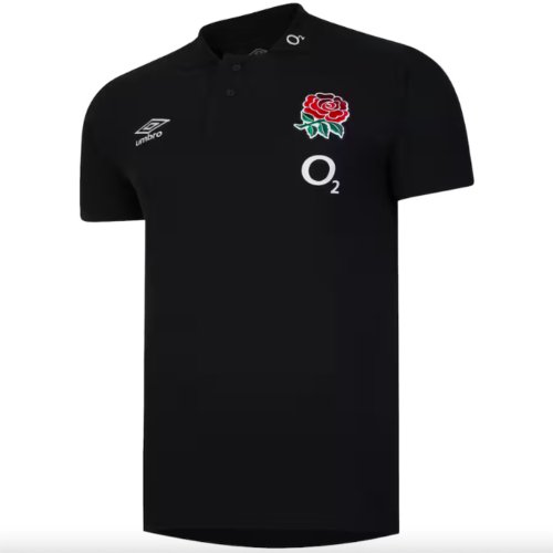 2024-2025 England Rugby CVC Polo Shirt (Black)