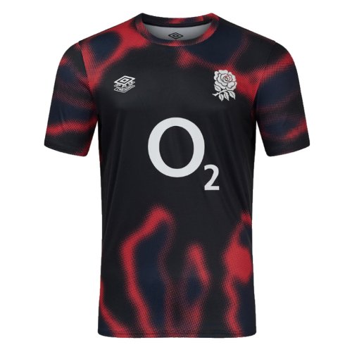 2024-2025 England Rugby Warm Up Jersey O2 (Black) - Kids