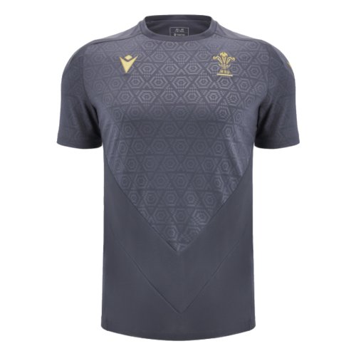 2024-2025 Wales WRU Rugby Training Poly Shirt (Anthracite) - Kids