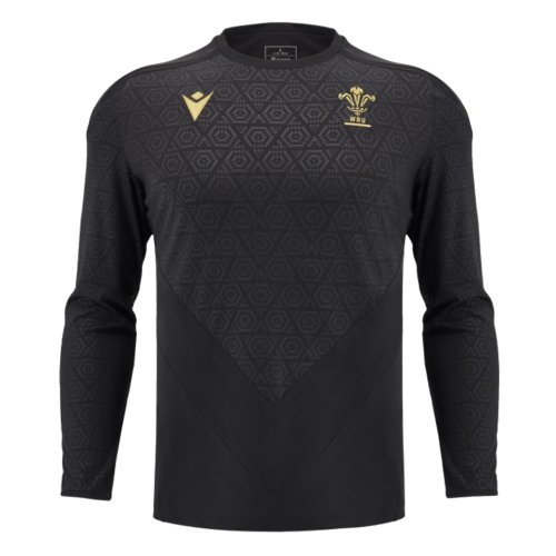 2024-2025 Wales Rugby LS Poly Training Shirt (Black)