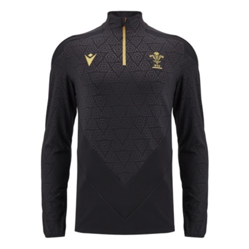 2024-2025 Wales Rugby Training 1/4 Zip Top (Black)