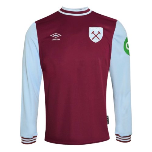 2024-2025 West Ham Long Sleeve Home Shirt (Kids)