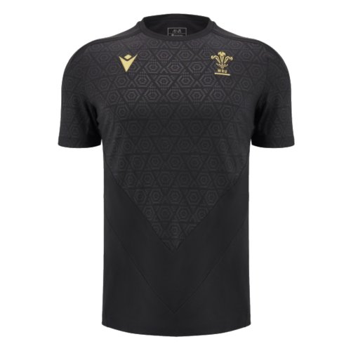 2024-2025 Wales Rugby WRU Poly Training Shirt (Black) - Kids