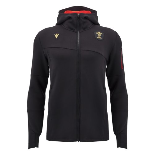 2024-2025 Wales WRU Rugby Ath Full Zip Hoody (Black)