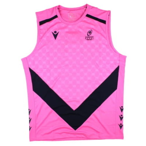 2024-2025 Cardiff Blues Rugby Sleeveless Training Shirt (Pink)