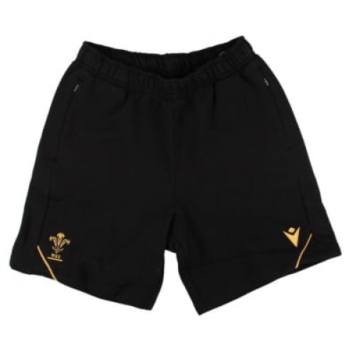 2024-2025 Wales Rugby Travel Cotton Bermuda Shorts (Black) - Kids