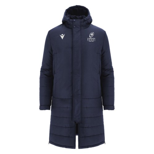 2024-2025 Cardiff Blues Rugby Long Bench Padded Jacket (Navy)