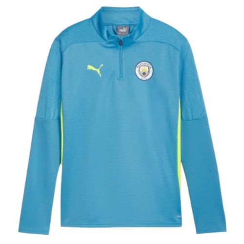 2024-2025 Man City Training 1/4 Zip Top (Magic Blue) - Kids