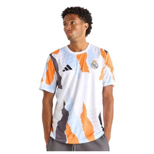 2024-2025 Real Madrid Pre-Match Shirt (White/Crew Orange)