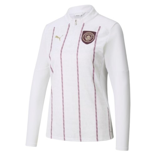 2024-2025 Man City Prematch Half Zip Top (White)