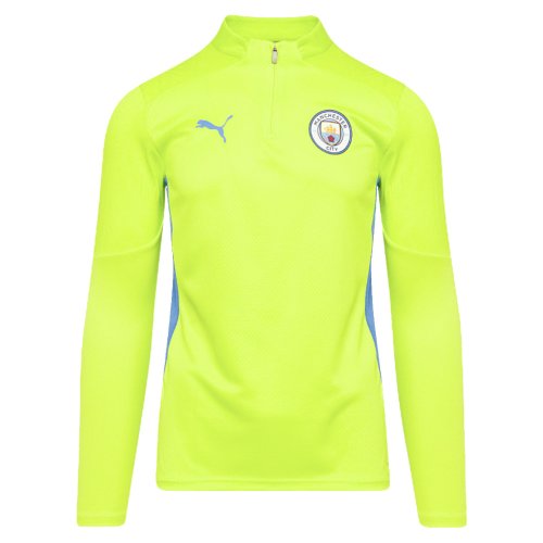 2024-2025 Man City Training 1/4 Zip Top (Yellow Glow)