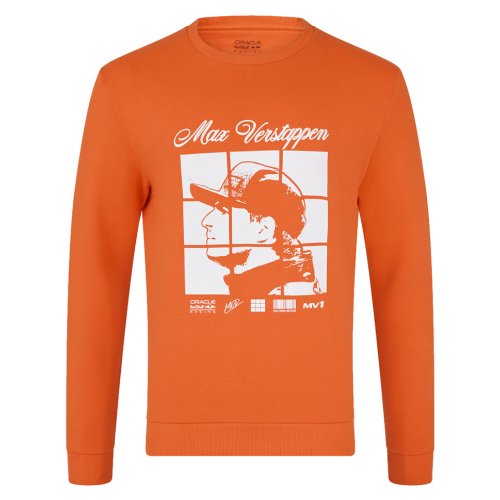 2025 Red Bull Racing Max Verstappen Puzzle Crew Sweat (Exotic Orange)