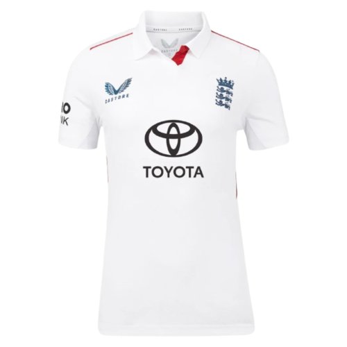 2025 England Cricket ECB Test Replica SS Shirt (White) - Womens