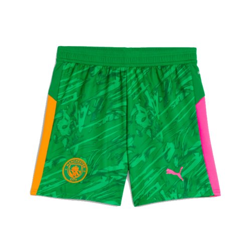 2025-2026 Man City Goalkeeper Away Shorts (Green) - Kids