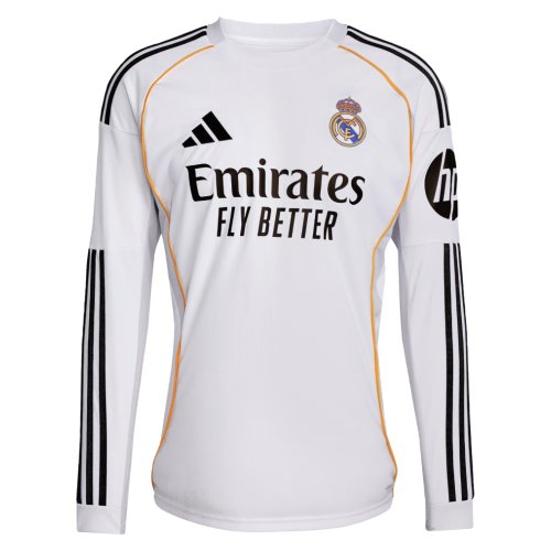 2025-2026 Real Madrid Long Sleeve Home Shirt