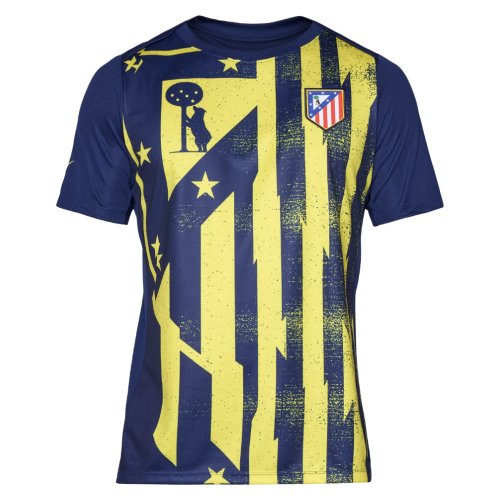 2025-2026 Atletico Madrid Pre-Match Shirt (Blue-Yellow)