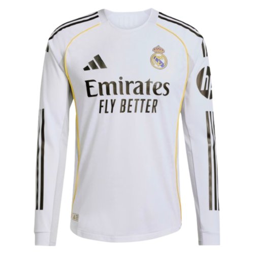 2025-2026 Real Madrid Authentic Long Sleeve Home Shirt