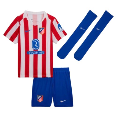 2025-2026 Atletico Madrid Home Little Boys Mini Kit