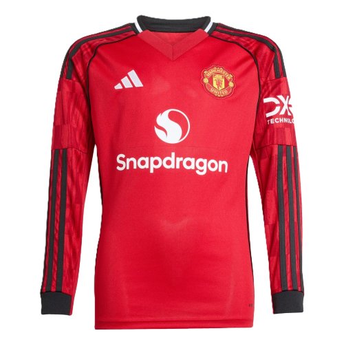 2025-2026 Man Utd Long Sleeve Home Shirt (Kids)