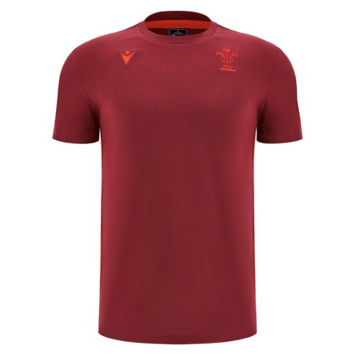 2025-2026 Wales WRU Rugby Travel Cotton Tee (Deep Red)